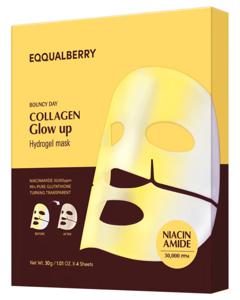EQQUALBERRY Collagen Glow Up Hydrogel Mask 4 st produkt bild