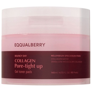EQQUALBERRY Collagen Pore-tight Up Gel Toner Pads 60 st produkt bild