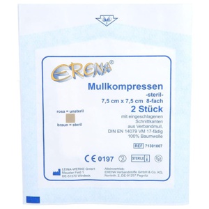 ERENA STERIL Mullkompr.7,5x7,5 cm 8fach 5X2 St Produktbild