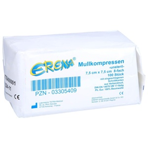 ERENA Mullkompr.7,5x7,5 cm unsteril 8fach Produktbild