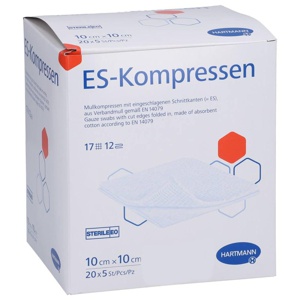 ES-KOMPRESSEN steril 10x10 cm 12fach Großpackung Produktbild