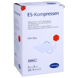 ES-KOMPRESSEN steril 5x5 cm 12fach Großpackung Produktbild
