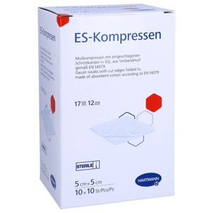 ES-KOMPRESSEN steril 5x5 cm 12fach Großpackung Produktbild