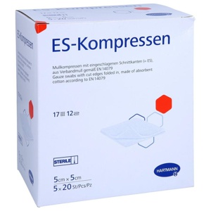 ES-KOMPRESSEN steril 5x5 cm 12fach Großpackung Produktbild