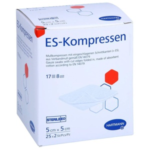 ES-Kompressen steril 5x5 cm 8fach, 25X2 St Kompressen Produktbild