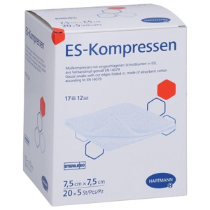 ES-KOMPRESSEN steril 7,5x7,5 cm 12fach Großpackung Produktbild