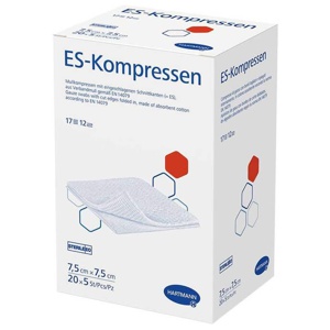 ES-Kompressen steril 7,5x7,5 cm Großpackung, 20X5 St Kompressen Produktbild