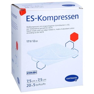 ES-Kompressen steril 7,5x7,5 cm Großpackung, 20X5 St Kompressen Produktbild