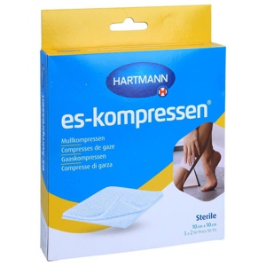ES-KOMPRESSEN steril 10x10 cm 8fach 17fädig Produktbild