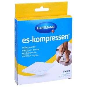 ES-Kompressen® Mullkompressen 7,5 cm x 7,5 cm steril, 5X2 St Kompressen Produktbild