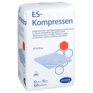 ES-KOMPRESSEN unsteril 10x10 cm 12fach Produktbild