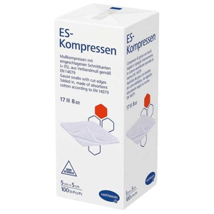 ES-Kompressen unsteril 5x5 cm 8fach, 100 St Kompressen Produktbild