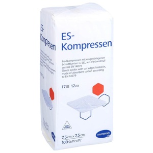 ES-KOMPRESSEN unsteril 7,5x7,5 cm 12fach Produktbild