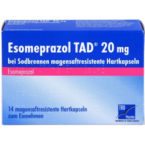 ESOMEPRAZOL TAD 20 mg bei Sodbrennen msr.Hartkaps. Produktbild