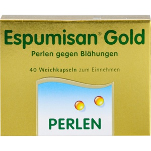 ESPUMISAN Gold Perlen gegen Blähungen Produktbild