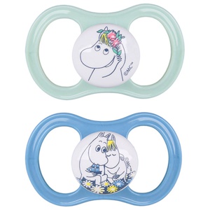 Esska Happy Muminedition Napp + 4 månader 2-pack ljusgrön/blå produkt bild
