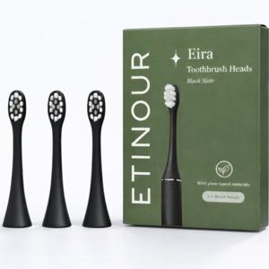 Etinour Eira Toothbrush Heads Black Slate 3 st produkt bild
