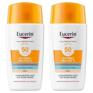 Eucerin Sun Fluid Hydro Protect Face hell LSF 50 +, 2x50 ml Creme Produktbild