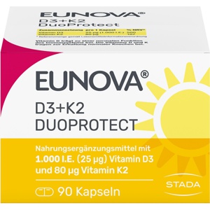 EUNOVA DuoProtect D3+K2 1000 I.E./80 μg Kapseln Produktbild