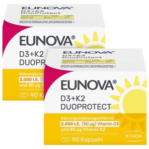 Eunova Duoprotect D3 + K2 2000 I.E. / 80 µg Kapseln, 2X90 St Kapseln Produktbild