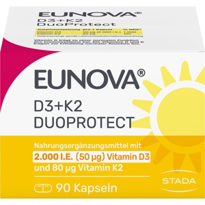 EUNOVA DuoProtect D3+K2 2000 I.E./80 μg Kapseln Produktbild