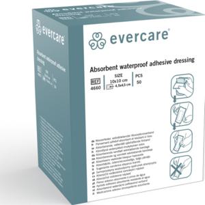 Absorberande häftande förband evercare duschbart - 10x10cm duschbar - 50 st produkt bild