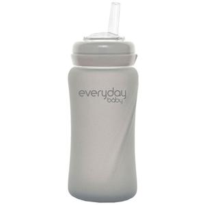 Everyday Baby Sugrörsflaska Glas Healthy + Quiet Grey 240 ml produkt bild