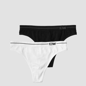 Everyday Seamless Thong 2-pack Black/White produkt bild