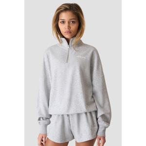 Everyday Terry Sweatshirt med Kort Dragkedja Grå produkt bild