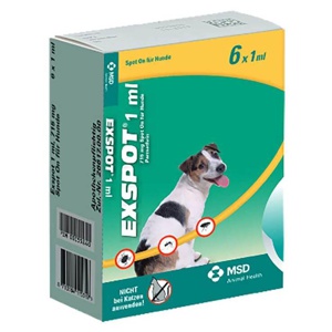 EXSPOT 1 ml Spot On Lösung für Hunde 6X1 ml Lösung Produktbild