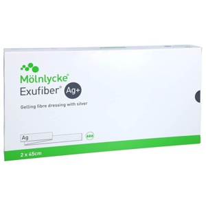 Exufiber Ag+ 2x45 cm gelbild.Faserverb.m.Silber Produktbild