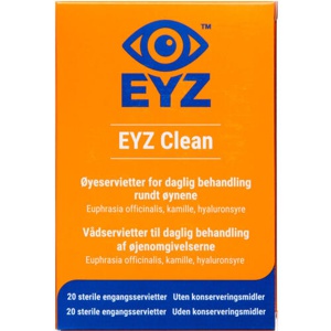 EYZ Clean Sterile Vådservietter Til Øjenomgivelser 20 stk produktbillede