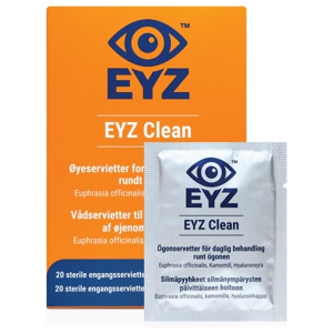 EYZ Clean øyeservietter 20 stk produktbilde