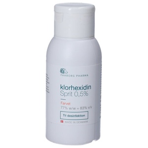 Faaborg Pharma klorhexidin sprit 0,5% farvet - 100 ml. produktbillede
