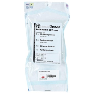 FADENZIEH SET steril m.Trennmesser+Pinzette+Tupfer Produktbild