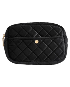 Fan Palm Beauty Bag Quilted Velvet Black Medium 121 g Produktbild