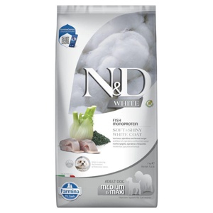 Farmina N&D Dog Adult Medium/Maxi White Wolfsbarsch, Fenchel & Spirulina Produktbild