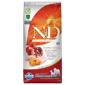 Farmina N&D getreidefrei Kürbis Adult Medium & Maxi mit Huhn & Granatapfel Produktbild