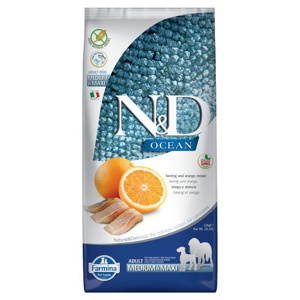 Farmina N&D getreidefrei Ocean Hering & Orange Adult Medium & Maxi Produktbild