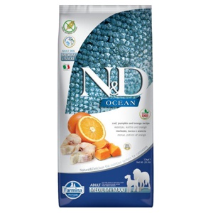 Farmina N&D getreidefrei Ocean Kabeljau, Kürbis & Orange Medium & Maxi Produktbild