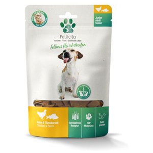 Fellicita Huhn & Flussbarsch Fleischstreifen 8x 50g Fellonis Katzensnacks Produktbild