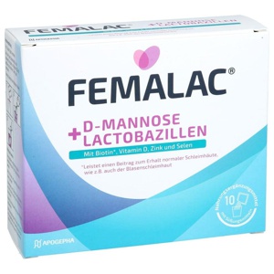 FEMALAC D-MANNOSE + LACTOBAZILLEN 10 St Pulver zur Herstellung einer Lösung zum Einnehmen Produktbild