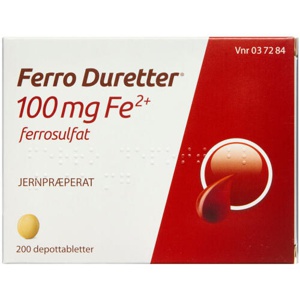 Ferro Duretter 100 mg 200 stk produktbillede