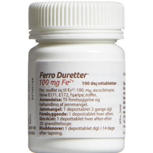 Ferro Duretter 100 mg 100 stk produktbillede