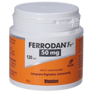 Ferrodan Fe2+ 50 mg - 120 tabl. produktbillede