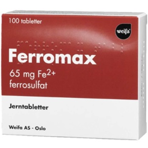 Ferromax 65 mg jerntabletter 100 stk produktbilde