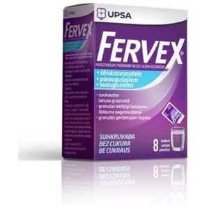 Fervex (suhkruvaba) suukaudne lahuse graanulid 500mg+25mg+200mg n8 toote pilt