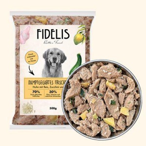 Fidelis Huhn mit Reis, Zucchini und Mango (500g) gefroren Produktbild