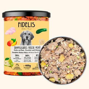 Fidelis Huhn mit Reis, Zucchini und Mango (im Glas) Produktbild