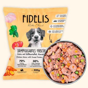 Fidelis Huhn mit Süßkartoffel, Karotte und Apfel (400g) gefroren Produktbild